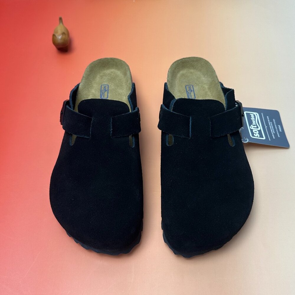 NWT Fresh Women's White Suede Birkenstock Boston Shoes - Narrow Fit